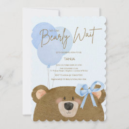 Blue Teddy Vi kan bolla Baby Shower. Inbjudningar