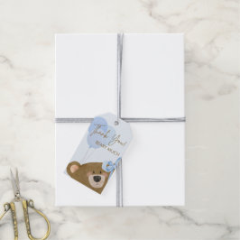 Blue Teddy Vi kan bolla Baby Shower. Presentetikett