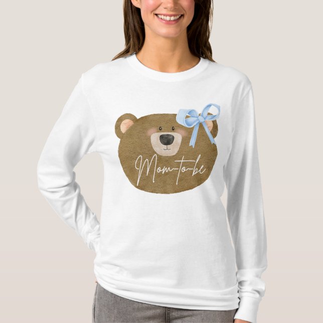 Blue Teddy Vi kan bolla Baby Shower. T Shirt (Framsida)
