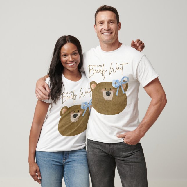Blue Teddy Vi kan bolla Baby Shower. T Shirt (Unisex)