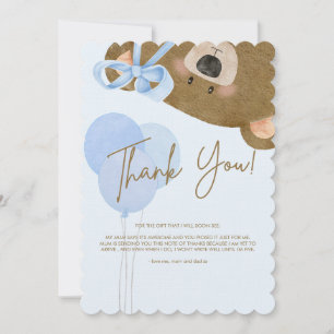 Blue Teddy Vi kan bolla Baby Shower. Tack Kort