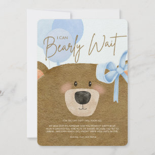 Blue Teddy Vi kan bolla Twillingar Baby Shower Tack Kort
