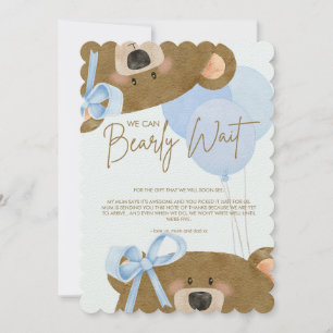 Blue Teddy Vi kan bolla Twillingar Baby Shower Tack Kort