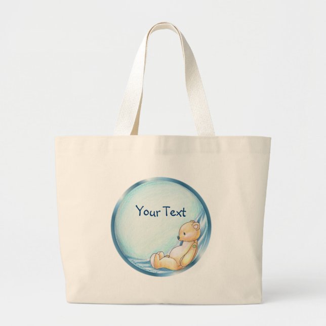Blue Teddybjörn Bag Jumbo Tygkasse (Framsidan)