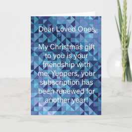 Blue Temperature Quilt Snarky Christmas Card Helgkort