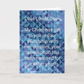 Blue Temperature Quilt Snarky Christmas Card Helgkort