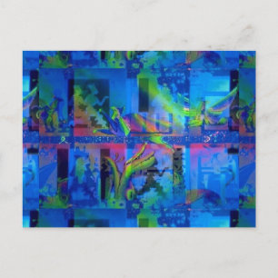 "Blue Temple" UV Art-vykort Vykort