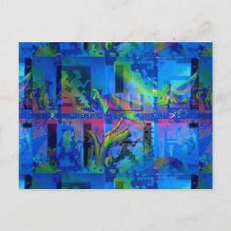 "Blue Temple" UV Art-vykort Vykort