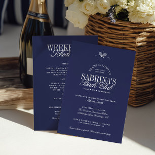 Blue Tennis Bachelorette Helg Itinerary Inbjudningar