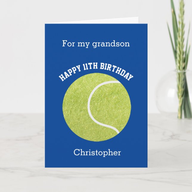 Blue Tennis Ball Birthday Kort (Framsida)