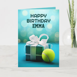 Blue Tennis Birthday Card, anpassade Kort