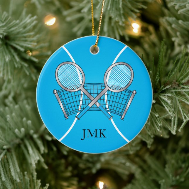Blue Tennis Boll | Anpassa Julgransprydnad Keramik (Träd)