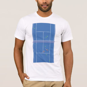 Blue Tennis Court Preppy Modern Tennis Player T Shirt