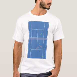 Blue Tennis Court Tennis Player T Shirt