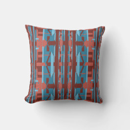 Blue Terracotta Burgundy Lodrät Southwest look Kudde