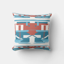 Blue Terracotta Red White Southwest look Mosaic Kudde