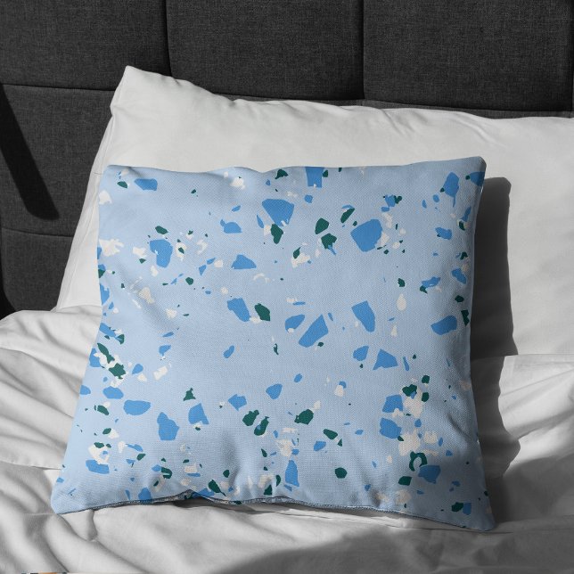 Blue Terrazzo Mönster Kudde (Blue Terrazzo Pillow)