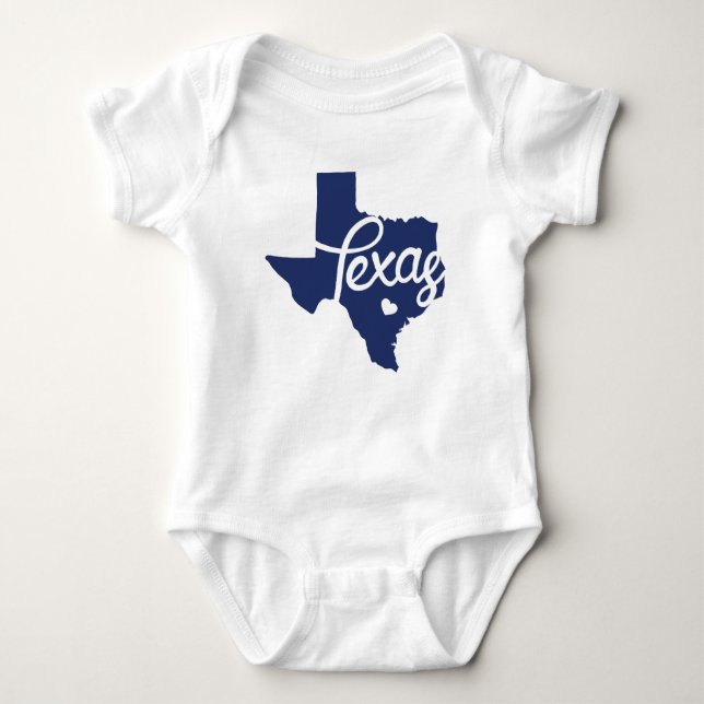 Blue Texas Heart T Shirt (Framsida)