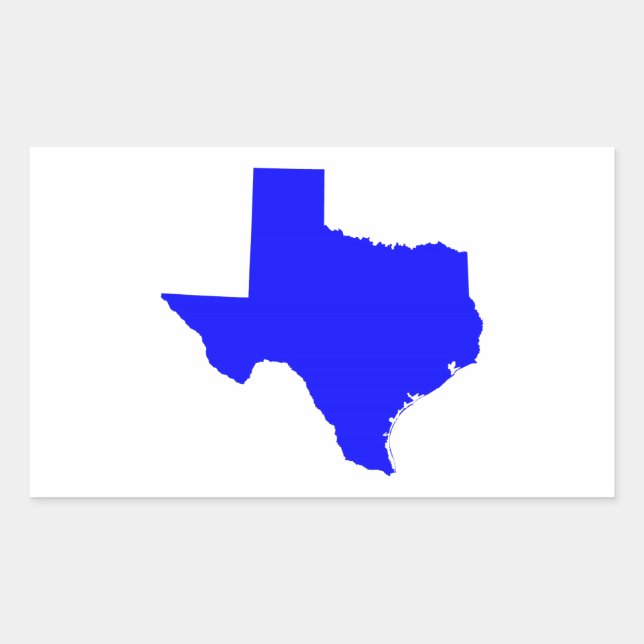 Blue Texas Shape Rektangulärt Klistermärke (Framsida)