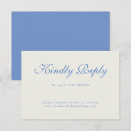 Blue Text Cream Wedding OSA Kort