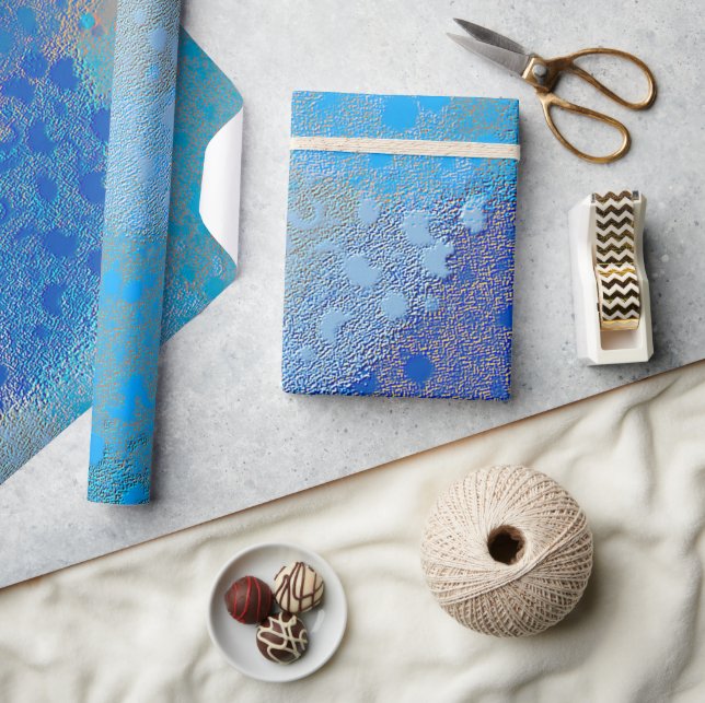 BLUE  TEXTURED ABSTRACT PATTERN PRESENTPAPPER (Hantverk)