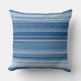 Blue Textured Abstract Stripe Pattern Kudde