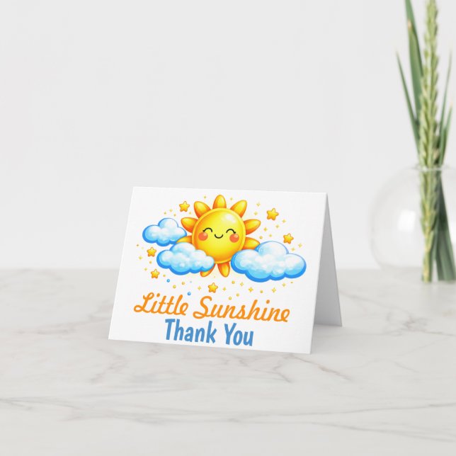 Blue Thank You Baby Shower Crafts Party Tack Kort (Framsida)