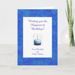 Blue Themed Birthday Cake With Stars  Kort