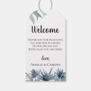 Blue Thistle Bröllop Välkommen Bag Presentetikett