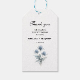 Blue Thistle Scottish Floral Watercolor Wedding Presentetikett