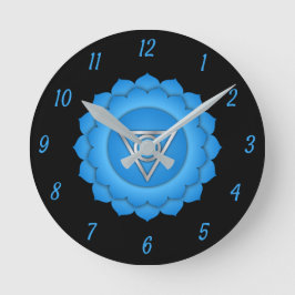 Blue Throat Chakra Chi Zen Yoga Andlig Rund Klocka