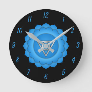 Blue Throat Chakra Chi Zen Yoga Andlig Rund Klocka