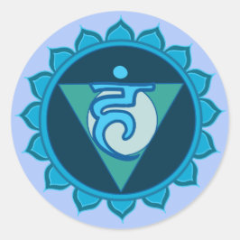 Blue Throat Chakra Visuddha Classic Round Sticker Runt Klistermärke