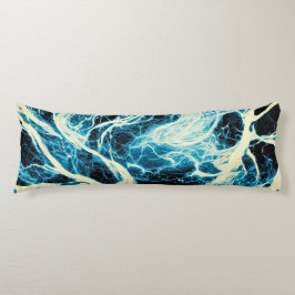 Blue Thunderstorm Lightning Mönster Kroppskudde