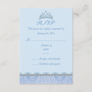 Blue Tiara & Damask Sweet16 OSA kort