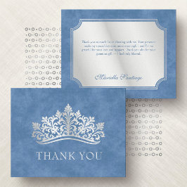 Blue Tiara Krona Elegant Quinceanera Tack Kort