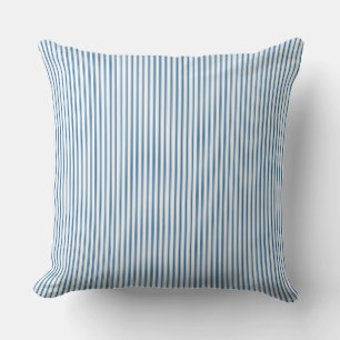 Blue Ticking Rand Cushion Kudde