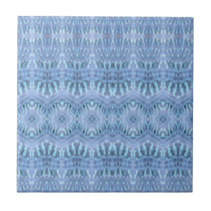 Blue Tie Dye 70's Stil Mönster Kakelplatta