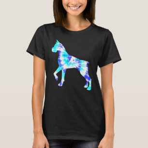 Blue Tie Dye Boxer Hund Hippie Peace Animal Manar T Shirt