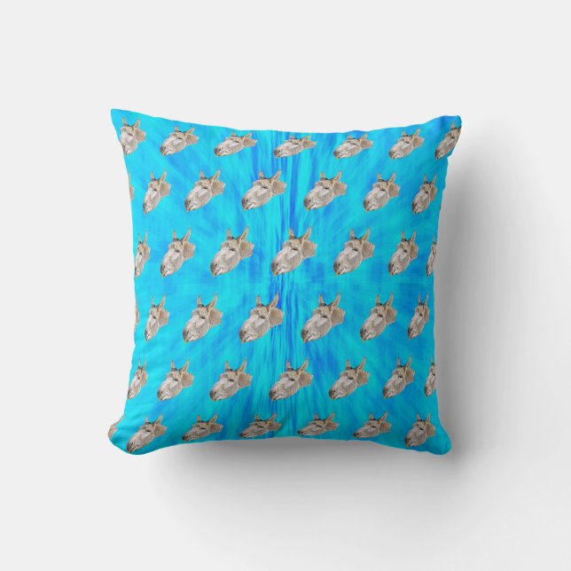 Blue Tie Dye Donkey Design Kudde (Framsida)