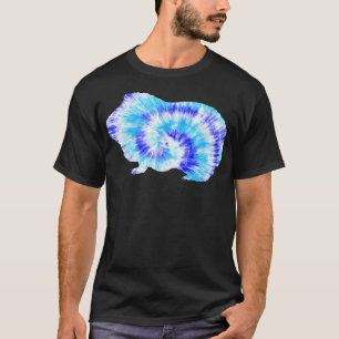 Blue Tie Dye Guinea Gris Hippie Peace Animal Lover T Shirt