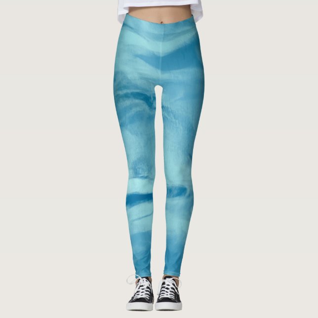 Blue Tie Dye  Leggings (Framsida)