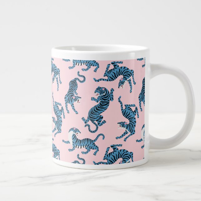 Blue Tiger Asian Mönster Jumbo Mugg (Höger)