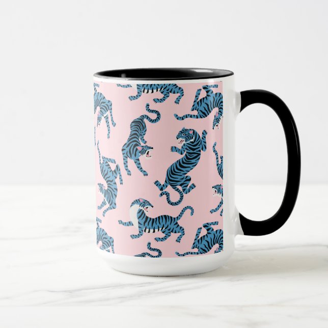Blue Tiger Asian Mönster Mugg (Höger)