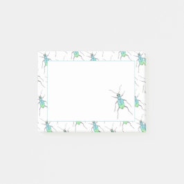 Blue Tiger Beetle Kärlek Kryp Post-it Block