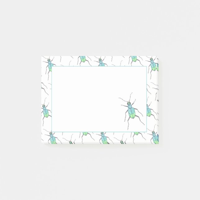 Blue Tiger Beetle Kärlek Kryp Post-it Block (Framsida)