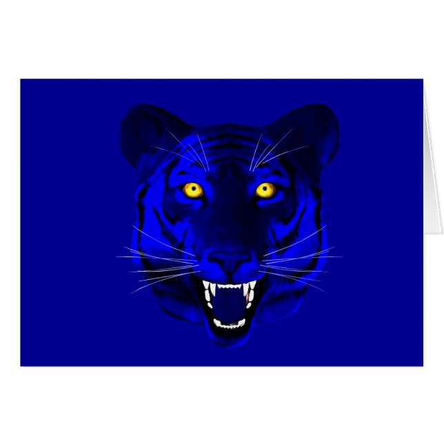 Blue Tiger Hälsningskort (Framsidan Horizontal)