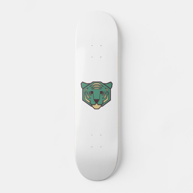 Blue Tiger Head Mini Skateboard Bräda 18,5 Cm (Framsida)