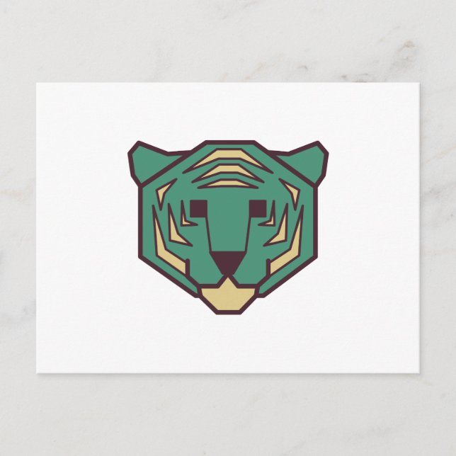 Blue Tiger Head Vykort (Framsida)
