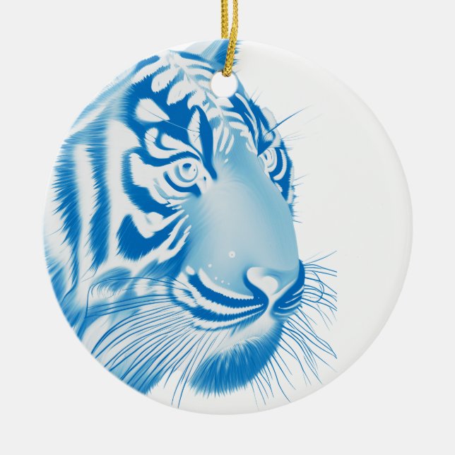 Blue Tiger Julgransprydnad Keramik (Framsidan)